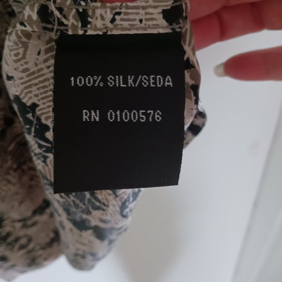 Firethorn Men's Short Sleeve Shirt 100% Silk Medium - Picture 4 of 4